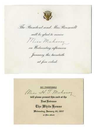 Franklin D.  Roosevelt Presidential Inaugural Invitation