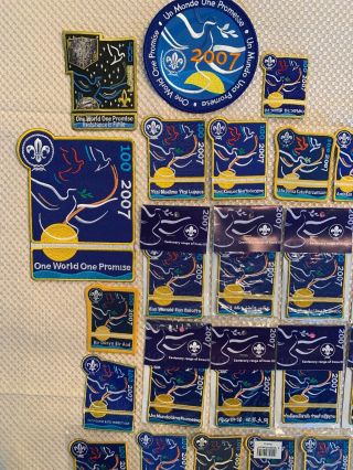 2007 10th Anniv Of Scouting One World One Promise 34 Piece Patch Set 2