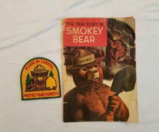 1964 Smokey The Bear Comic Book And Souvenir Embroidered Patch Collectibles