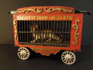 Large Wooden Greatest Show On Earth Circus Cage 26 Folk Art Model Toy 1940
