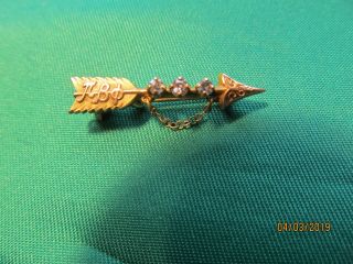 Pi Beta Phi 10k Gold Sorority National Officer Pin with Diamonds U of Iowa ' 57 4
