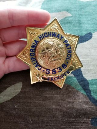Obsolete Vintage California Highway Patrol Trooper State Police Badge