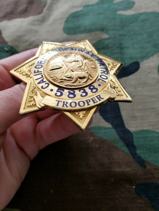 OBSOLETE VINTAGE California highway Patrol Trooper State Police Badge 6