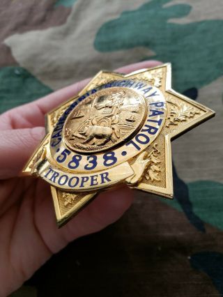 OBSOLETE VINTAGE California highway Patrol Trooper State Police Badge 8