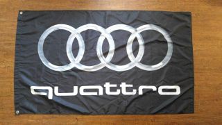 Audi Quattro Flag Banner 3x5ft S4 S6 S8 A4 Tt R8 Q7 Sport Urs4 Urs6 Avant