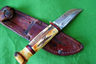 RARE Vintage Union Cutlery Company Sheath Knife KA - BAR 1927 - 1945 6