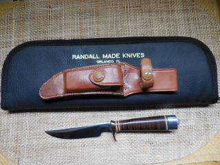 1950s Randall Model 7 - 4 1/2 Knife - Heiser Sheath - Carborundum Stone