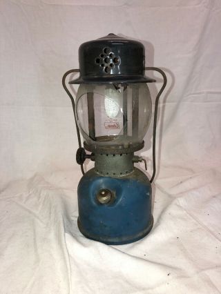Rare Vintage Coleman Blue Black Lantern / Single Mantle Gas - Model 243a / As - Is