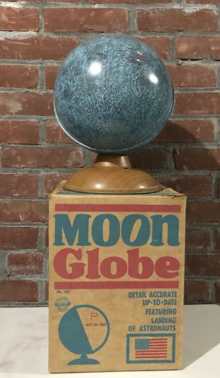 9 " Reference Vintage Lunar Landing Moon Globe No.  901 Ohio Art Co.  Made In U.  S.  A.