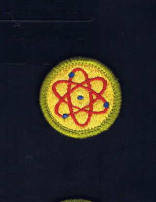 Atomic Energy 1974 - 1999? Clear Plastic Back Discontinued Merit Badge 401042 A