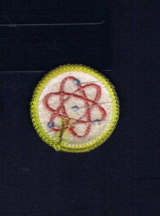 Atomic Energy 1974 - 1999? Clear Plastic Back Discontinued Merit Badge 401042 A 2