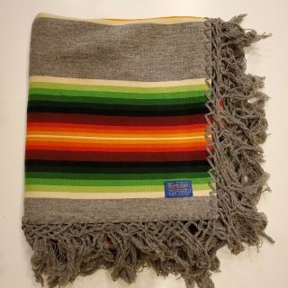 PENDLETON Native Aztec Indian Blanket Vintage 70s 60” X 69” Beaver State 4