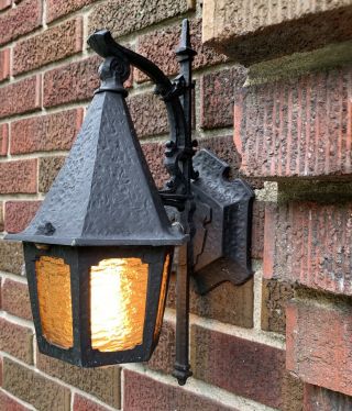 Outdoor/indoor Sconce Gothic Revival Antique Porch Light Rewired Fixture 55e