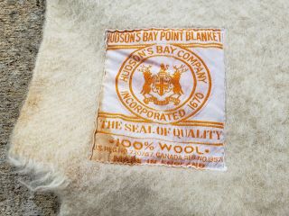 Antique Vintage Hudson’s Hudson Bay Company 2 point blanket 4 stripes 100 wool 5
