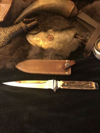 Vintage Kershaw Sambar Stag Dag Knife 2258 With Sheath,  - Rare Bird