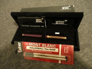 Montblanc Noblesse Oblige Purple/gold Trim Rollerball Pen W/box,  Refill -