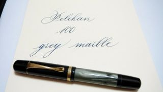 Pelikan 100n Fountain Pen,  Grey Marble,  Semi Flex 14k Extra Fine Nib,  Germany