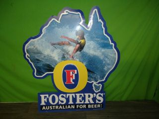 2001 Fosters Beer Metal Advertising Sign 36 X 30 Inches Big