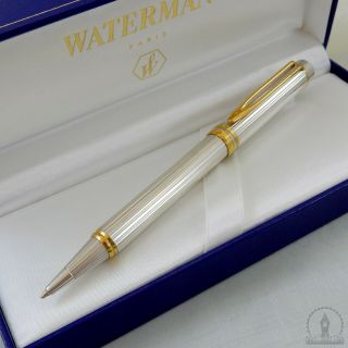 Waterman Man 100.  925 Sterling Silver Godron Ballpoint Pen