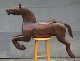 Antique Wooden Carousel Horse 4