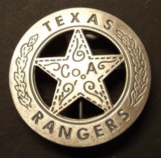 Texas Ranger Badge,  Peso Back,  Company A,  Old West,  Western