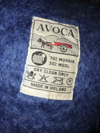 Avoca Made In Ireland Mohair Wool Blend Blanket Throw Blue Purple Aqua Lovely 5