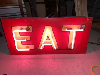 Vintage Neon Sign Eat Architectural Salvage Restaurant