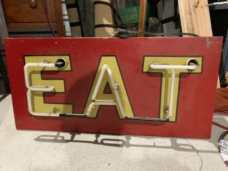 Vintage Neon Sign EAT Architectural Salvage Restaurant 2
