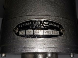 Antique Federal Signal Model C4B Electro - Mechanical Fire Truck Police Siren 5
