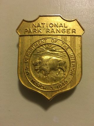 Vtg National Park Ranger Badge 24kt Karatclad Gold Hge Plated S/n 37366