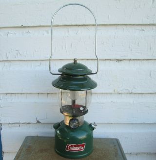 Vintage Coleman Model 200a Single Mantle Green Lantern Made In Usa In May 1983