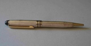 Mont Blanc Meisterstuck Silver Ribbed Gold Trim Vintage Ballpoint Pen
