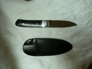 Handmade Fixed Blade Knife.  Custom Made By Tommy Lee,  Includes Leather Sheath