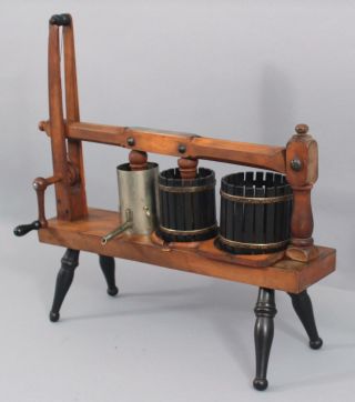 Rare 19thc Antique Patent Model Musselman Wine,  Cheese Press & Sausage Stuffer