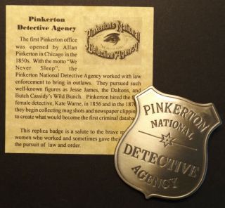 Pinkerton National Detective Agency Badge,  Old West,  Western