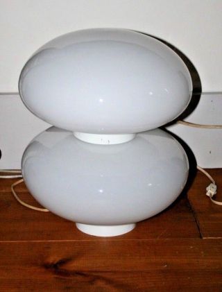 Rare Vtg Mid Century Modern Laurel Double Glass Mushroom Globe Lamp Bill Curry?