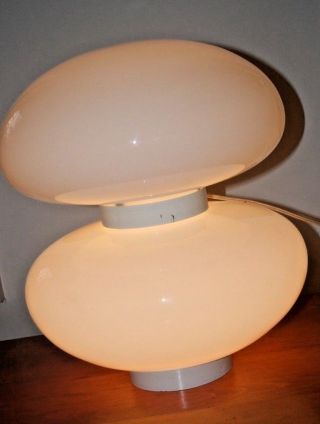 Rare VTG Mid Century MODERN LAUREL Double Glass MUSHROOM Globe LAMP BILL CURRY? 2