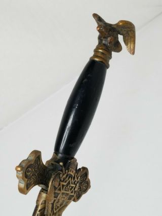 Antique 1800 ' s Knights Of Columbus Ceremonial Sword 1st Ed.  Flying Eagle Pommel 4