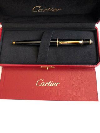 Cartier Diablo Pen Black Composite W/ Gold Trim Details