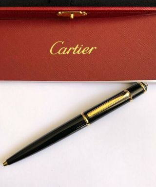 Cartier Diablo Pen Black Composite w/ Gold Trim Details 3