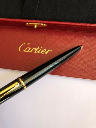 Cartier Diablo Pen Black Composite w/ Gold Trim Details 4