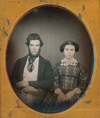 Very Attractive Young Couple By Lawrence York 1/6 Plate Daguerreotype E377