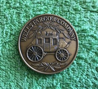 RARE Wells Fargo & Co.  Train & Stage Coach 1856 Commemorative Coin FOLSOM,  CA 2