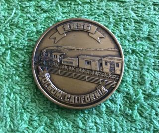RARE Wells Fargo & Co.  Train & Stage Coach 1856 Commemorative Coin FOLSOM,  CA 3