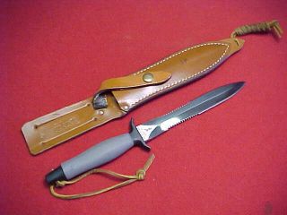 Vintage Gerber Mark Ii Grey Handle Survival Knife 1977 W/brown Sheath