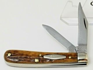 1905 - 20 Case Bradford Xx 6229 1/2 Tadpole Jack Knife Green Bone Handles