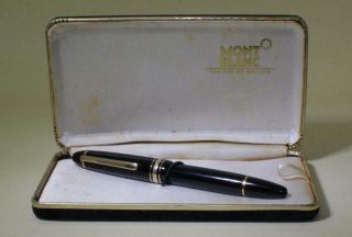 Montblanc Meisterstuck No.  146 Black Fountain Pen 14k Broad Nib W/original Box
