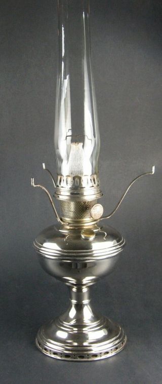 Vintage 1922 - 1928 Aladdin Nickel Plated Kerosene Oil Lamp Model 11 Complete