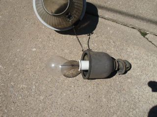 Vintage Glass Shade GE Gumball Street Light w/ Bulb 6