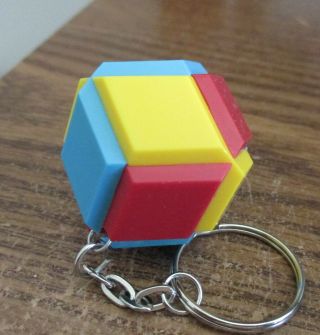 Vintage Plastic Keychain Puzzle From Russia Octogon